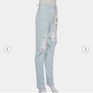 Aphrodite‎ Light Blue Ripped Skinny high waist high rise Jeans Sz 11